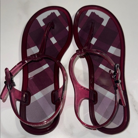 Burberry Women's Sandals in Burgundy and White - Picture 3 of 9